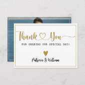 Elegant Wedding Vielen Dank für Ihr Foto Dankeskarte (Vorne/Hinten)