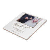 Elegant Wedding Vielen Dank Script Foto Fliese (Seite)