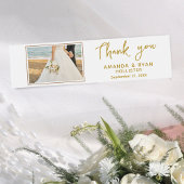 Elegant Wedding Vielen Dank Script Foto Wasserflaschenetikett