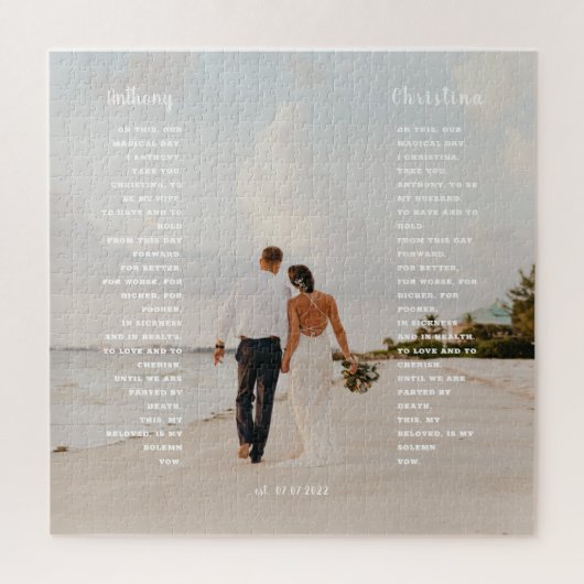 Elegant Wedding Vow Art Gift Puzzle (Vertikal)