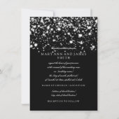 Elegant Wedding Vow Renewal Silver Midnight Glam Einladung (Vorderseite)