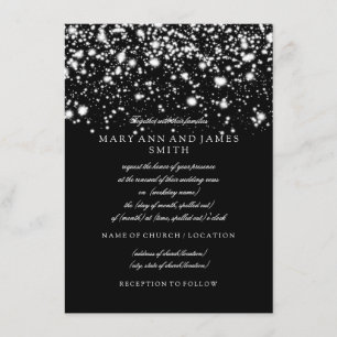 Elegant Wedding Vow Renewal Silver Midnight Glam Einladung