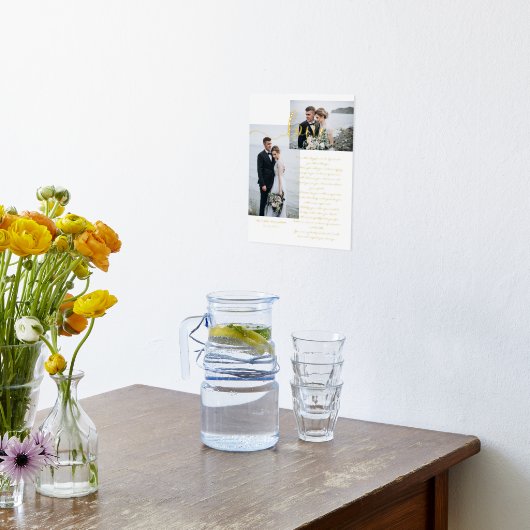 Elegant Wedding Vows Liebe Script Minimal Zwei Fot Foliendrucke (Ablage(Küche))