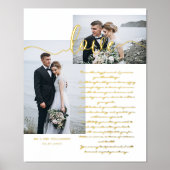 Elegant Wedding Vows Liebe Script Minimal Zwei Fot Foliendrucke (Vorderseite)
