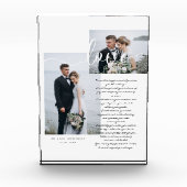 Elegant Wedding Vows Liebe Script Minimal Zwei Fot Fotoblock (Vorderseite)
