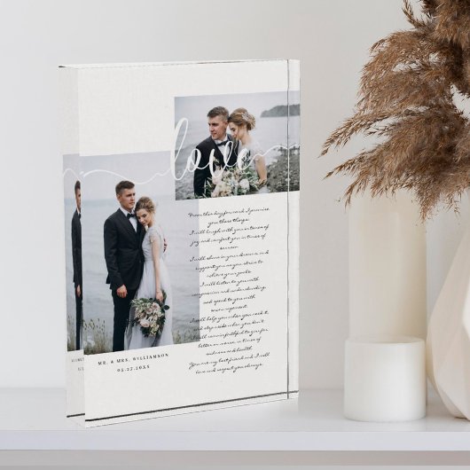 Elegant Wedding Vows Liebe Script Minimal Zwei Fot Fotoblock
