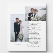 Elegant Wedding Vows Liebe Script Minimal Zwei Fot Fotoplatte (Vorderseite)