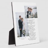 Elegant Wedding Vows Liebe Script Minimal Zwei Fot Fotoplatte (Seite)