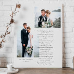 Elegant Wedding Vows Liebe Script Minimal Zwei Fot Leinwanddruck<br><div class="desc">Neuer Herr & Frau Hochzeitstag Gelübde & Foto halten Leinwand drucken, um immer an Ihren besonderen Tag und Ihre Liebe und Versprechen an einander zu erinnern. Dieses elegante Hochzeitstag-Sake-Leinwand zeichnet sich durch ein schlichtes, minimales 2-Foto-Layout aus, um Ihre eigenen Hochzeitstage-Fotos zu zeigen. "Liebe" Skripttypografie-Overlay mit eigenen besonderen Gelübden, die über...</div>