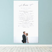Elegant Wedding Vows Liebe Script Minimales Foto Leinwanddruck (Insitu (Holzboden))