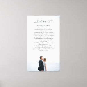 Elegant Wedding Vows Liebe Script Minimales Foto Leinwanddruck