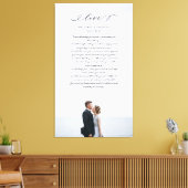 Elegant Wedding Vows Liebe Script Minimales Foto Leinwanddruck (Insitu (Wohnzimmer))