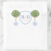 Elegant Wedding Wappen Monogram Vielen Dank Rechteckiger Aufkleber (Tasche)