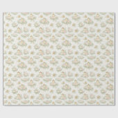 Elegant Wedding Watercolor Blush Florals Lanterns Geschenkpapier (Flach)