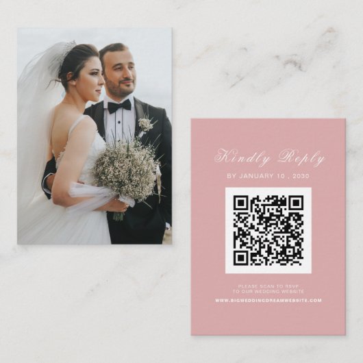 Elegant Wedding Website | UAWG QR-Code-Foto Begleitkarte (Vorne/Hinten)