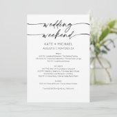 Elegant Wedding Weekend Itinerary Invitation Einladung (Stehend Vorderseite)