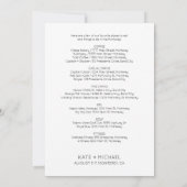 Elegant Wedding Weekend Itinerary Invitation Einladung (Rückseite)