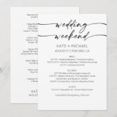 Elegant Wedding Weekend Itinerary Invitation Einladung (Vorne/Hinten)