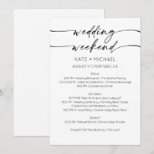 Elegant Wedding Weekend Itinerary Invitation Einladung (Vorne/Hinten)