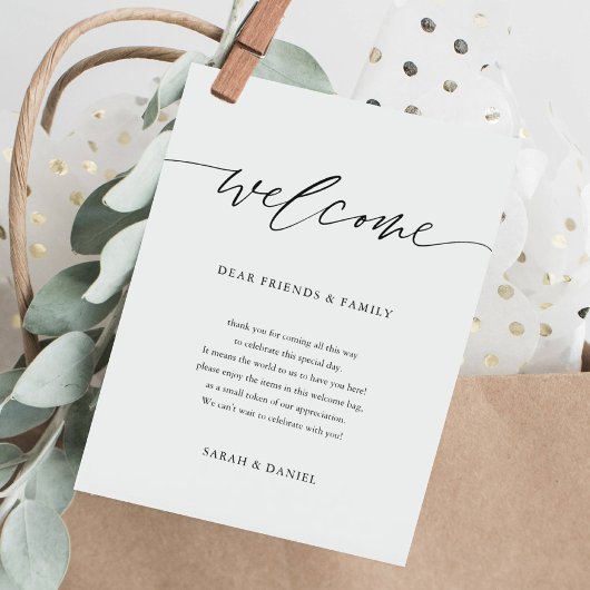 Elegant Wedding Welcome Letter Timeline Tour