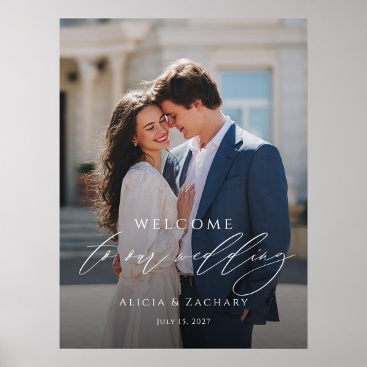 Elegant wedding welcome photo  poster (Vorne)