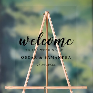 Elegant Wedding Welcome Sign Benutzerdefinierte Na Acrylschild