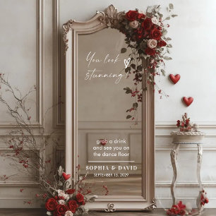 Elegant Wedding Welcome Sign Selfie Mirror Decal Fensteraufkleber