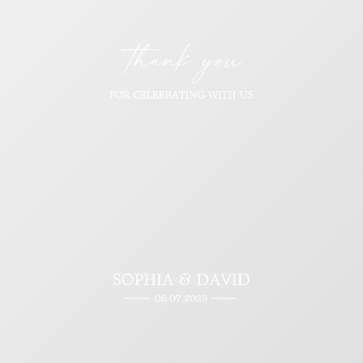 Elegant Wedding Welcome Sign Selfie Mirror Decal Fensteraufkleber (Blatt)