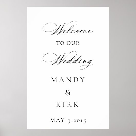 Elegant Wedding Welcome Sign Template Poster (Vorne)