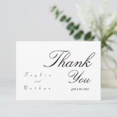 Elegant Wedding White Dankeschön Card Dankeskarte (Stehend Vorderseite)