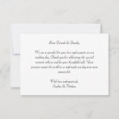 Elegant Wedding White Dankeschön Card Dankeskarte (Rückseite)