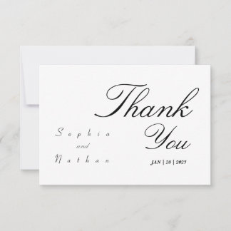 Elegant Wedding White Dankeschön Card Dankeskarte
