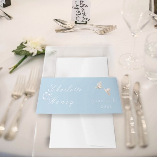 Elegant Wedding White Doves Einladungsbanderole