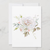 Elegant Wedding White Pink Rose Bouquet Einladung (Rückseite)