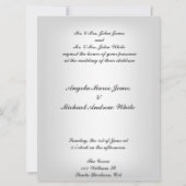 Elegant Wedding White Red Hearts Große Einladung (Rückseite)