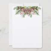 Elegant Wedding Winter Greenery Pinecone Einladung (Rückseite)