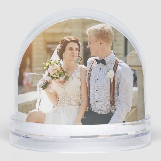 Elegant wedding with photo Newlyweds keepsake Schneekugeln (Vorderseite)