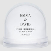 Elegant wedding with photo Newlyweds keepsake Schneekugeln (Rückseite)