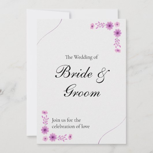 Elegant Wedding with Timeline & QR Code Einladung (Vorderseite)