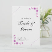Elegant Wedding with Timeline & QR Code Einladung (Stehend Vorderseite)