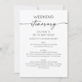Elegant Weekend Birthday Itinerary Invitation Einladung (Vorderseite)