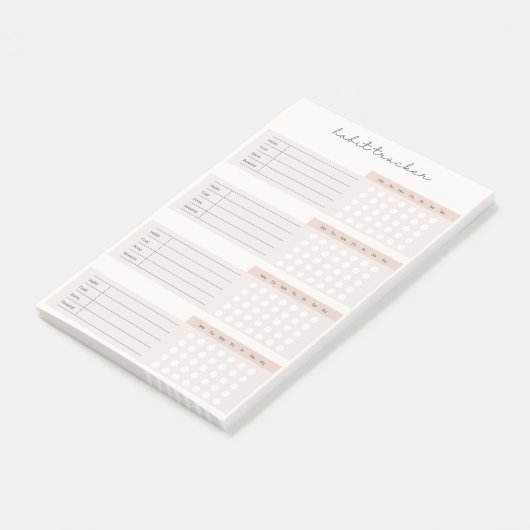 Elegant Weekly Habit Tracker Post-it Klebezettel (angewinkelt)