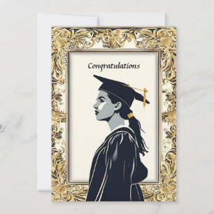 Elegant Weibliche Graduate Posed Einladung