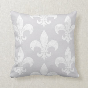 Elegant-weiches neutrales Fleur de Lis mit distres Kissen