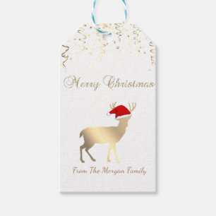 Elegant, Weihnachts-Rentier, Confetti Geschenkanhänger