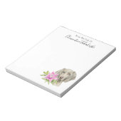 Elegant Weimaraner Hund Wasserfarbe | Name hinzufü Notizblock (Rotiert)