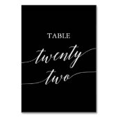 Elegant weiß am schwarzen Tisch 22 Tischnummer (Vorderseite)
