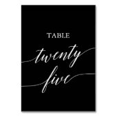 Elegant weiß am schwarzen Tisch 25 Tischnummer (Rückseite)