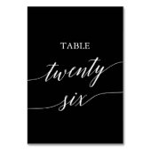 Elegant weiß am schwarzen Tisch 26 x Tischnummer (Rückseite)