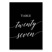 Elegant weiß am schwarzen Tisch 27 Sieben Tischnummer (Rückseite)